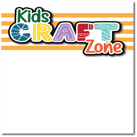 Kids Craft Zone - Printed Premade Scrapbook Page 12x12 Layout