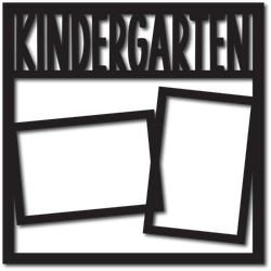 Kindergarten - 2 Frames- Scrapbook Overlay - Digital Cut File - SVG - INSTANT DOWNLOAD