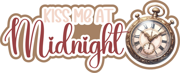 Kiss Me at Midnight - Scrapbook Page Title Die Cut