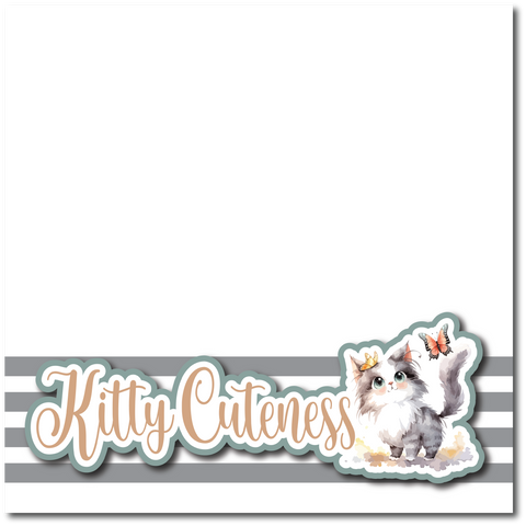 Kitty Cuteness - Printed Premade Scrapbook Page 12x12 Layout