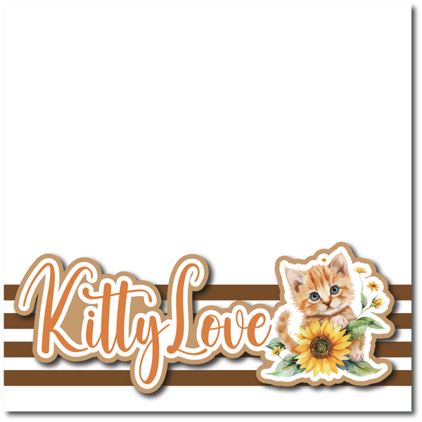 Kitty Love - Printed Premade Scrapbook Page 12x12 Layout