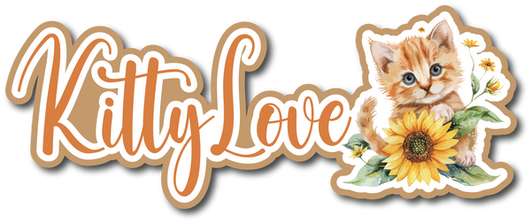Kitty Love - Scrapbook Page Title Sticker