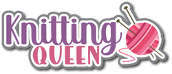 Knitting Queen - Scrapbook Page Title Sticker