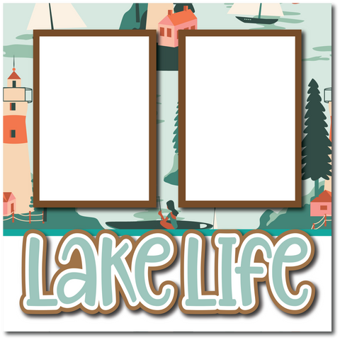 Lake Life - Printed Premade Scrapbook Page 12x12 Layout