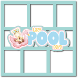 Lazy Pool Days - 4 Frames - Scrapbook Page Layered Overlay Kit