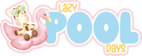 Lazy Pool Days - 4 Frames - Scrapbook Page Layered Overlay Kit