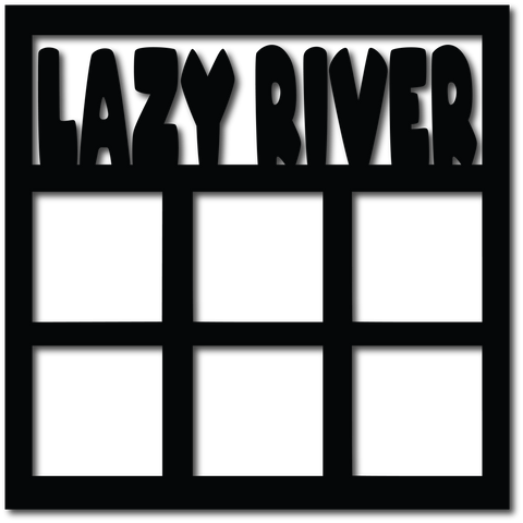 Lazy River - 6 Square Frames - Scrapbook Overlay - Digital Cut File - SVG - INSTANT DOWNLOAD