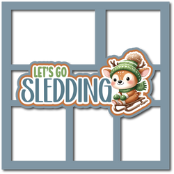 Let's Go Sledding - 5 Frames - Scrapbook Page Layered Overlay Kit