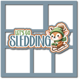 Let's Go Sledding - 5 Frames - Scrapbook Page Layered Overlay Kit