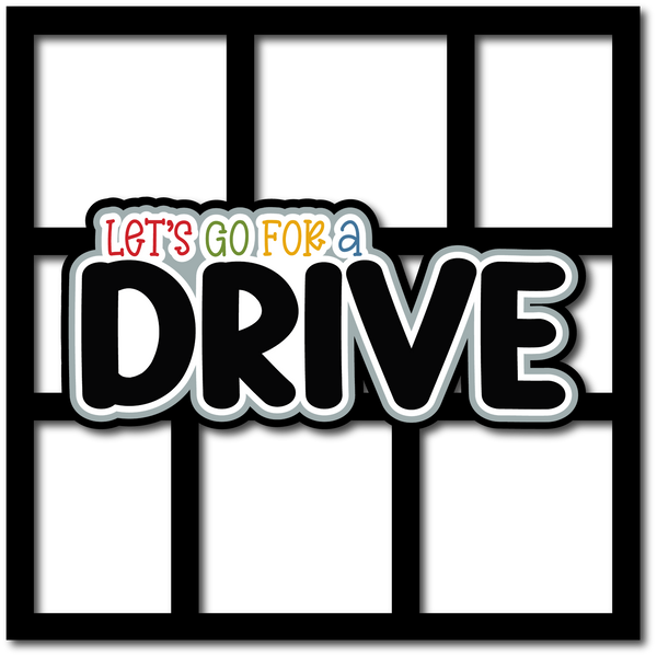 Let's Go for a Drive - 6 Frames - Scrapbook Page Layered Overlay Kit
