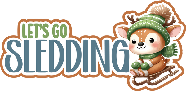 Let's Go Sledding - Scrapbook Page Title Die Cut