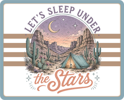 Let's Sleep Under the Stars - Scrapbook Page Title Die Cut