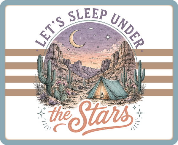 Let's Sleep Under the Stars - Scrapbook Page Title Die Cut