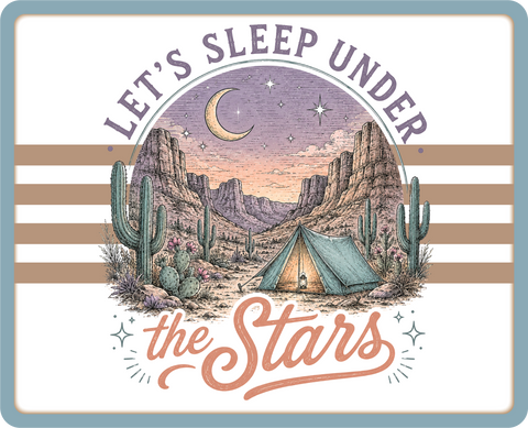 Let's Sleep Under the Stars - Scrapbook Page Title Die Cut