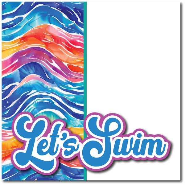Let's Swim - Printed Premade Scrapbook Page 12x12 Layout