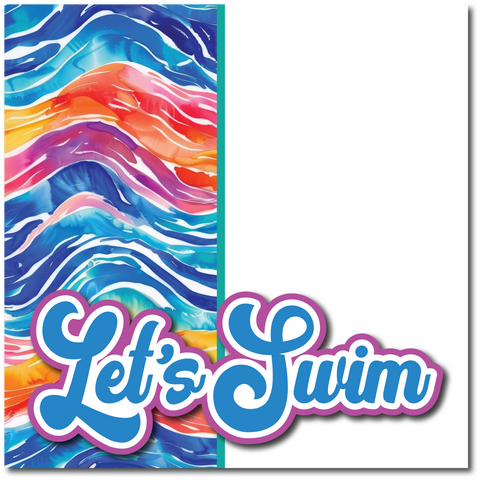 Let's Swim - Printed Premade Scrapbook Page 12x12 Layout