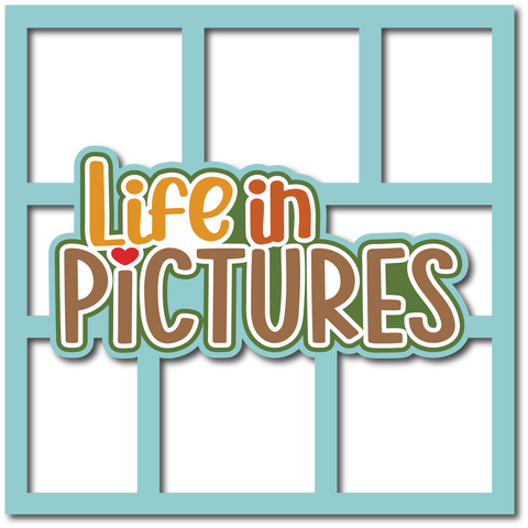 Life in Pictures - 6 Frames - Scrapbook Page Layered Overlay Kit