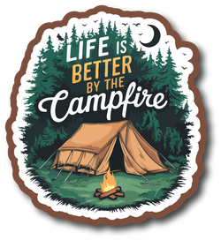 Life is Better by the Campfire - Camping - Scrapbook Page Title Sticker