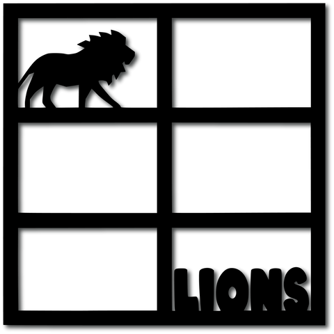 Lions - 6 Frames - Scrapbook Overlay - Digital Cut File - SVG - INSTANT DOWNLOAD
