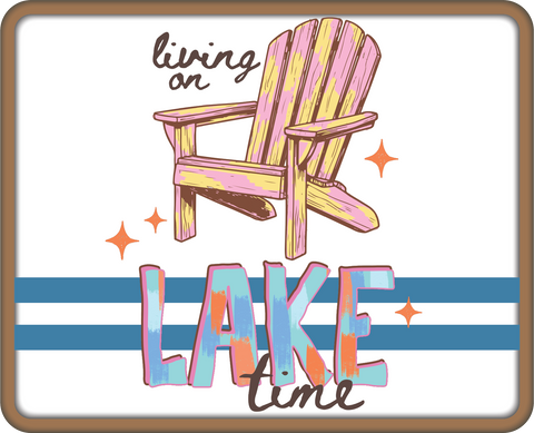 Living on Lake Time - Scrapbook Page Title Die Cut