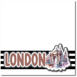 London - Printed Premade Scrapbook Page 12x12 Layout