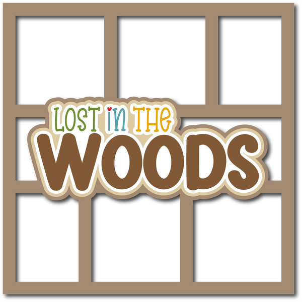 Lost in the Woods - 6 Frames - Scrapbook Page Layered Overlay Kit