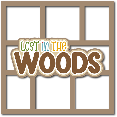 Lost in the Woods - 6 Frames - Scrapbook Page Layered Overlay Kit
