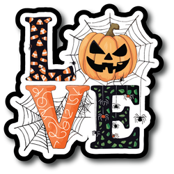 Love Halloween - Scrapbook Page Title Die Cut