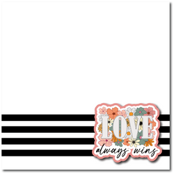 Love Always Wins - Printed Premade Scrapbook Page 12x12 Layout