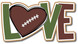 Love Football - Scrapbook Page Title Die Cut