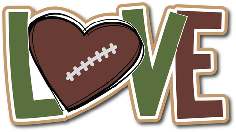 Love Football - Scrapbook Page Title Die Cut