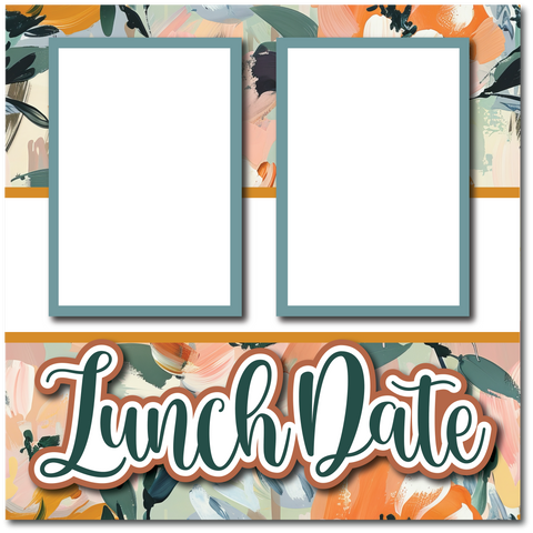 Lunch Date - Printed Premade Scrapbook Page 12x12 Layout