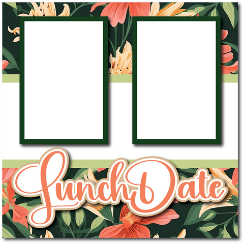 Lunch Date - Printed Premade Scrapbook Page 12x12 Layout