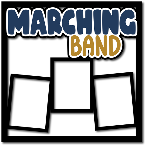 Marching Band - 3 Frames - Layered Overlay - Digital Cut File - SVG - INSTANT DOWNLOAD