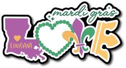 Mardi Gras Love - Scrapbook Page Title Sticker