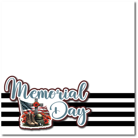 Memorial Day - Printed Premade Scrapbook Page 12x12 Layout