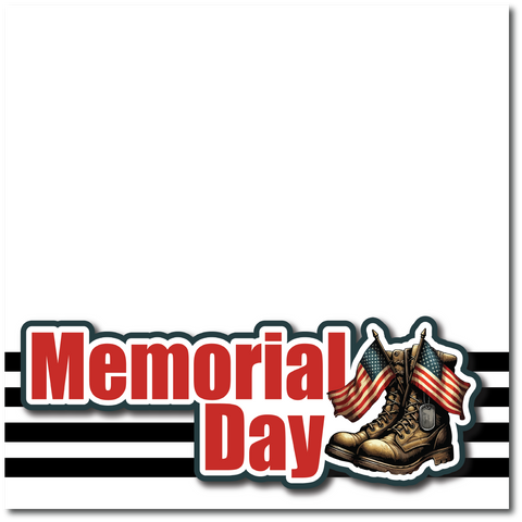 Memorial Day - Printed Premade Scrapbook Page 12x12 Layout