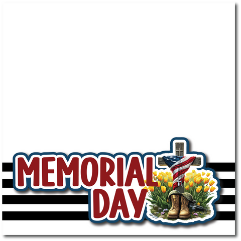 Memorial Day - Printed Premade Scrapbook Page 12x12 Layout