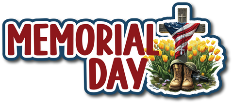 Memorial Day - Scrapbook Page Title Die Cut