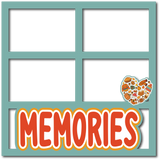 Memories - Fall Heart - 4 Frames - Scrapbook Page Layered Overlay Kit