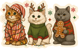 Meowy Christmas - 3 Frames - Scrapbook Page Layered Overlay Kit