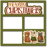 Meowy Christmas - 3 Frames - Scrapbook Page Layered Overlay Kit