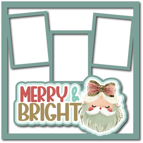 Merry & Bright - 3 Frames - Scrapbook Page Layered Overlay Kit