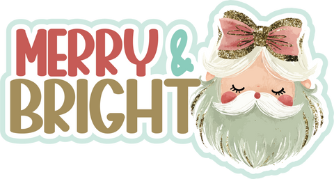 Merry & Bright - Scrapbook Page Title Sticker