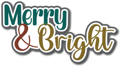 Merry & Birght - Scrapbook Page Title Die Cut