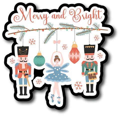 Merry and Bright - Scrapbook Page Title Sticker