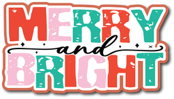 Merry & Bright - Scrapbook Page Title Die Cut