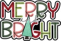 Merry and Bright - Scrapbook Page Title Die Cut