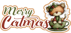 Merry Catmas - Scrapbook Page Title Sticker