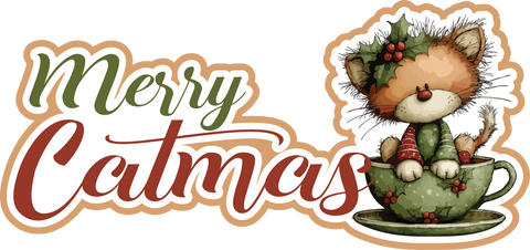Merry Catmas - Scrapbook Page Title Sticker